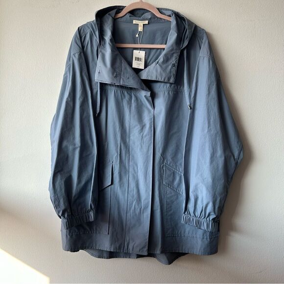 NWT EILEEN FISHER Hooded lightweight Jacket in Chambray Blue - Picture 1 of 12